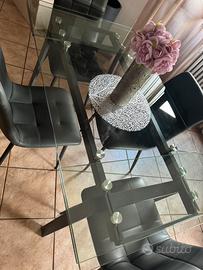 Tavolo da pranzo in vetro temperato