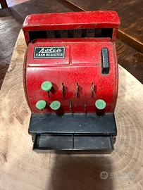 registratore di cassa giocattolo in latta vintage