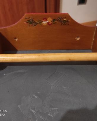 Porta Rotoli_Legno incisi e dipinto 