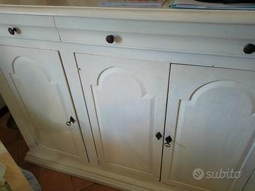 credenza legno ciliegio shabby 