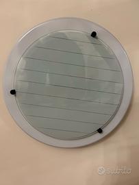 Plafoniera forma tonda, cornice in metallo bianco