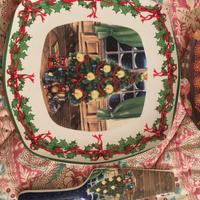 Piatto natalizio in ceramica con paletta