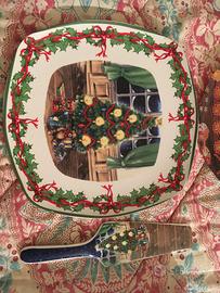 Piatto natalizio in ceramica con paletta