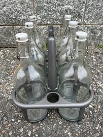 6 bottiglie di vetro Ikea