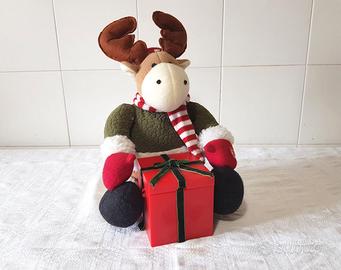 Pupazzo peluche renna Natale musicale animata