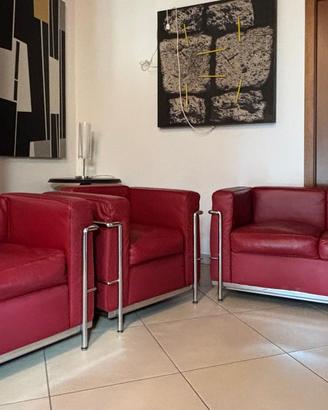 SET DIVANO E 2 POLTRONE "Le Corbusier"