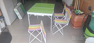 TAVOLINO DA PIC NIC PORTATILE CON SEDIE