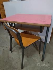 Banco scuola materna asilo modernariato design 