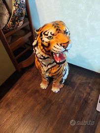 Scultura tigre in ceramica vintage arredo
