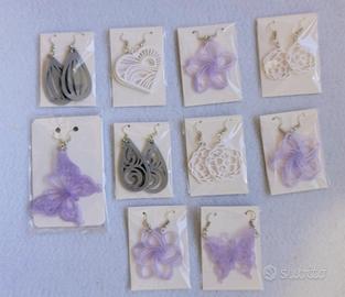 Lotto 10 paia di orecchini artigianali 