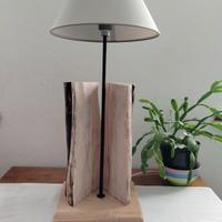lampada artigianale in legno vecchio 