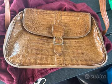 borsa con pelle coccodrillo vera sposicchi