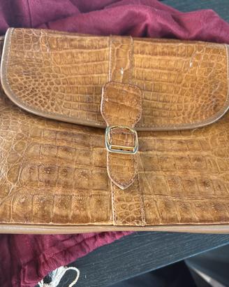 borsa con pelle coccodrillo vera sposicchi