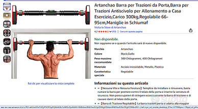 Barra per Trazioni da Porta 300 KG