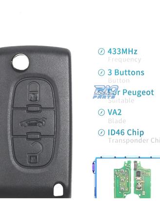 CHIAVE COMPLETA PEUGEOT 307 308 407 607