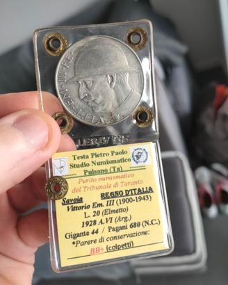 20 lire elmetto 1928