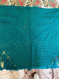 Scialle di lana verde scuro