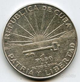 CUBA 1953 ARGENTO 26,73g T.900 PATRIA E LIBERTA'