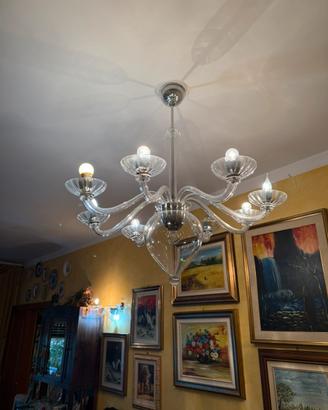 Lampadario in ceistallo con applique