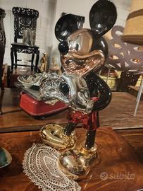 Scultura Topolino(Mickey Mouse)Pop Art cromata 