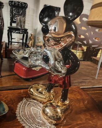 Scultura Topolino(Mickey Mouse)Pop Art cromata 