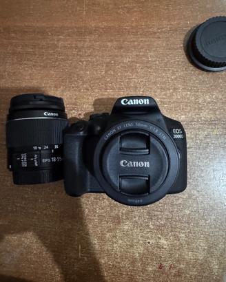 reflex canon eos2000d efs 18-55 kit + 50mm f1.8 ca