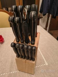 ceppo 14 coltelli e varie inox starblade 