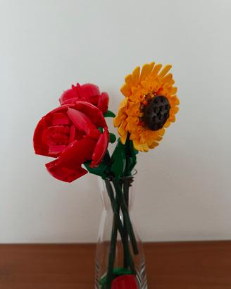 Bouquet di fiori Lego - Girasoli e Rose rosse