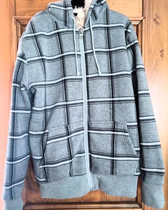 Felpa Giacca Uomo XL Felpata Grigio