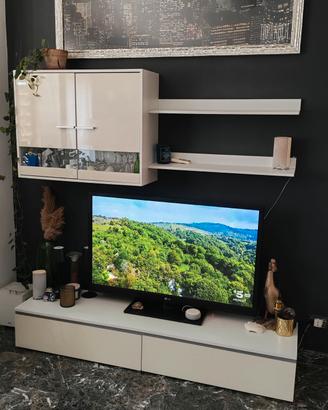 CONSOLLE TV E VETRINA + 2 MENSOLE