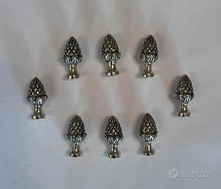 Set 8 Pomelli Ottone Massiccio Artigianali a Pigna