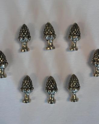 Set 8 Pomelli Ottone Massiccio Artigianali a Pigna