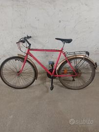 Bici da città Uomo/donna Rossa con portapacchi eco
