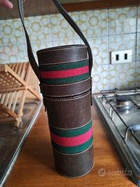 thermos Gucci in pelle a tracolla anni 70/80
