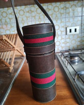 thermos Gucci in pelle a tracolla anni 70/80
