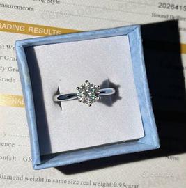 Anello solitario con moissanite 1 CT