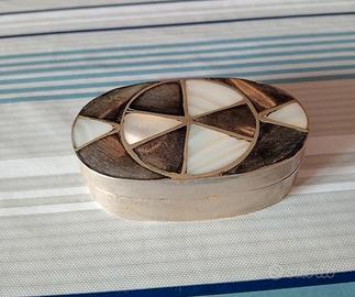 Cofanetto Ottone Placato Argento Vintage