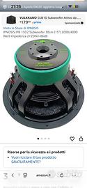 Subwoofer 38 cm ipnosis 2000 watt rms 4000 max
