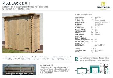 casetta in legno armadio da giardino 2x1 sp 28mm