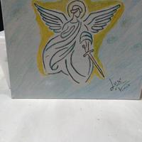 dipinto minimal San Michele arcangelo 