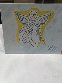 dipinto minimal San Michele arcangelo 