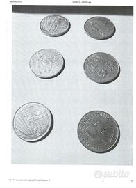 6 monete da 200 lire celebrative