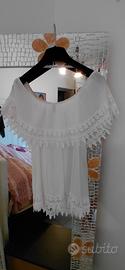 canottiera /top bianca in cotone  