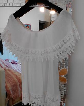 canottiera /top bianca in cotone  