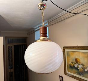 Lampadario swirl in vetro di Murano