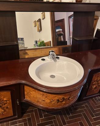 MOBILE BAGNO CON SPECCHIO IN RADICA