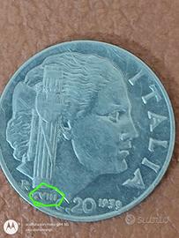 20 centesimi rare XVIII anziché XVII