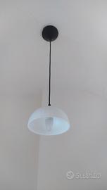 lampadario in vetro bianco