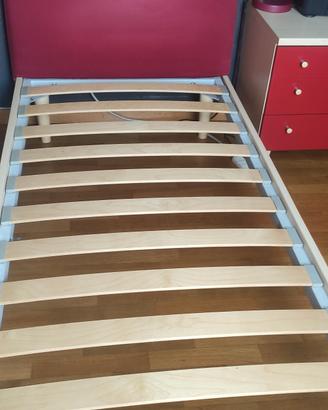 rete a doghe singola con testiera imbottita  sfode