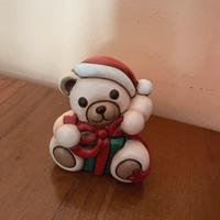 Thun teddy con pacco verde e rosso Natale